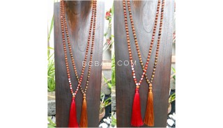 4color tassels necklace radraksha pendant with agate bead stone 